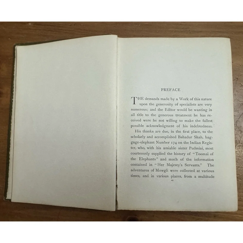 The JUNGLE Book by RUDYARD KIPLING 1894 Print 1st Edition Children's Collectible